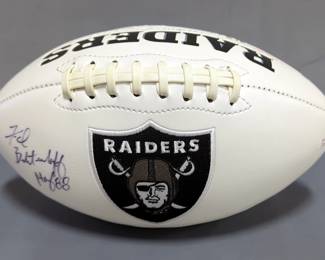 Fred Biletnikoff #25 (HOF) Oakland Raiders Autographed Football With JSA COA Card And Sticker