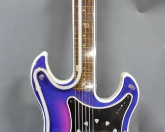 Neon Light Electric Guitar Wall Clock, 29" L x 10.5" W, Powers On