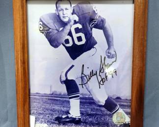 Billy Shaw #66 (HOF) Buffalo Bills Autographed Photo Framed Under Glass, 9.5" W x 11.5" H
