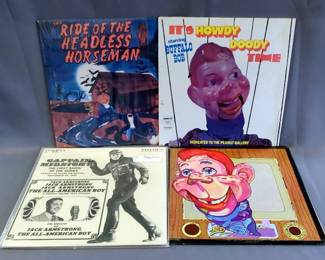 TV And Radio Show Vinyl LPs, Includes Johnny Carson With Poster, Betty Boop, Howdy doody, Teh Shadow, W.C. Fields, Sherlock Holmes, And More, Total Qty 20