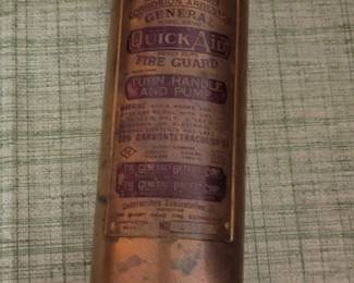 Antique copper fire extinguisher. 