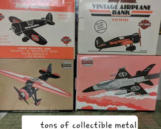 Vintage Metal banks and planes