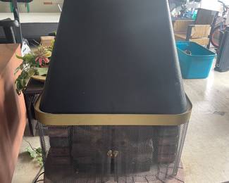 Vintage faux brick fireplace 