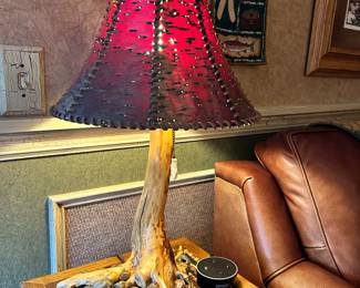 Adirondack  artisan handmade lamp, one of a kind