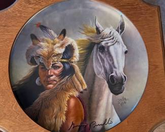 Greg Perillo Chief Crazy Horse decorative plate - signed, autographed, limited series