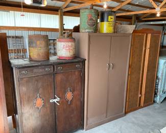 WOOD AND METAL CABINETS