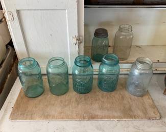LOTS OF MASON JARS