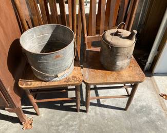 LOTS OF OLD GALVANIZED CANS
