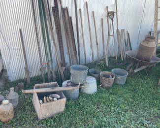 BARN ITEMS. DIRTY AND READY TO CLEAN UP. 