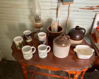 JOHN DEERE MUGS AND OLD JUGS