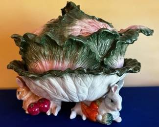 Fitz and Floyd soup tureen with ladle