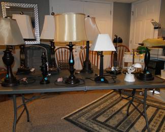 Here a lamp, there a lamp, table full of lamp lamp