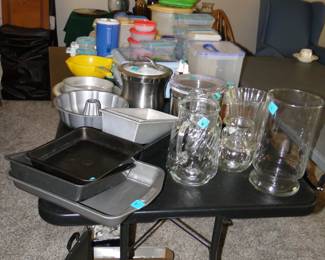 Plenty of baking and storage items for the kitchen too