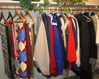 Great selection of coats, and quilted table runners