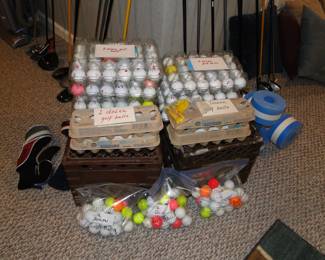 Golf balls, sold by the bag, dozen, and crate