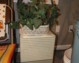 Faux floral arch in a basket