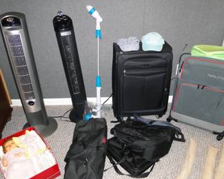 Heater fan, suitcases, and totes too