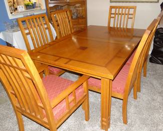 Now this is one magnificent Mission Style dining table and chairs