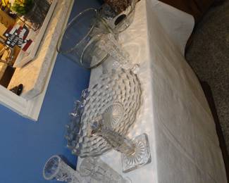 Cut glass pieces for decoration and serving