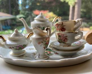 Miniature Tea Set with Floral Design