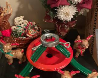 Christmas Tree Stand, Reindeer Christmas Figurines