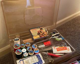 Assortment of Thread, Sewing Needles