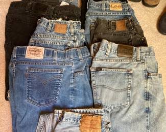 Assortment of Lee and Levi Strauss Jeans