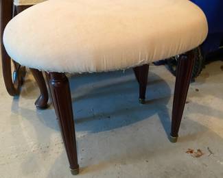 Davis Cabinet Company White Upholstered Stool