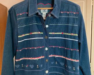 Koret City Blues Embroidered Denim Jacket - Size Large