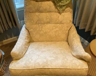 Cream/Floral Upholstered Rocking/Arm Chair