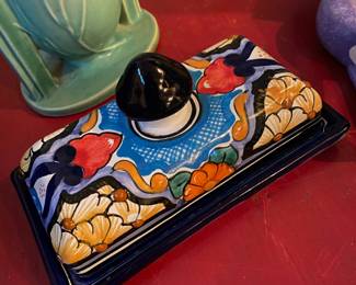 Talavera Style Butter Dish