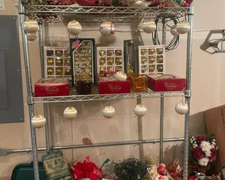 Vintage Ornaments,  Holly Gold Glass Ornaments, Shiny Brite Multicolored Ornaments