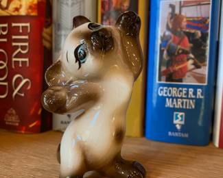 Ceramic Playful Siamese Kitten Figurine