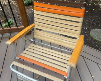 1970's Vinyl Back Aluminum Lawn Chair