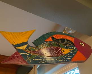Folk Art Wooden Fish 