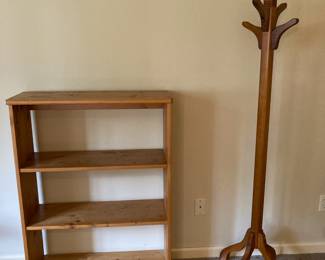 Wooden Hall Tree, Four Tier Book Case/Shelf