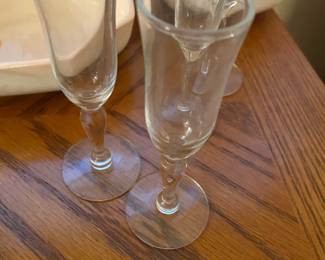 Set of 4 Glass Champagne Flutes