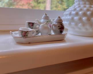 Miniature Tea Set with Floral Design
