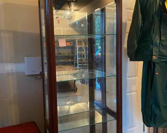 Mahogany and Glass 6 Tier Shelf/Curio Cabinet