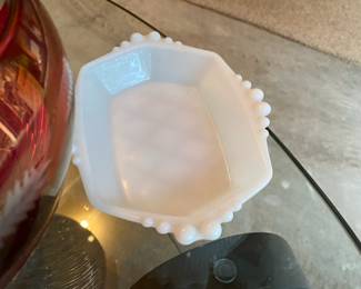 Anchor Hocking Milk Glass Candy Dish