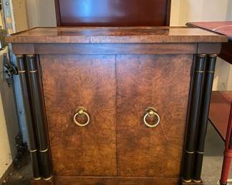 19th Century Burl Wood Biedermeier Style Cabinet/Side Table