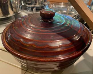 Dark Brown Oven Proof Stoneware Lidded Casserole Dish