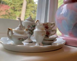 Miniature Tea Set with Floral Design
