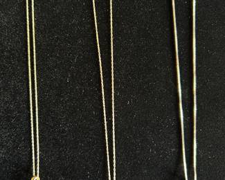 Gold, Diamond and gemstone necklaces.