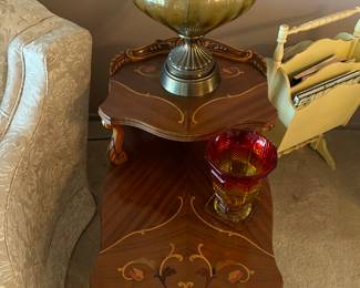 Beautiful antique inlaid tables.