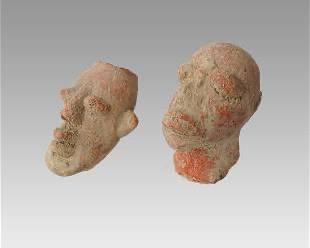 Djenne Terracotta Pottery Heads