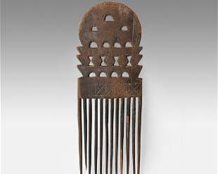 Ashanti Carved Wood Tribal Comb