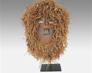 20th C Tribal Mask Raffia
