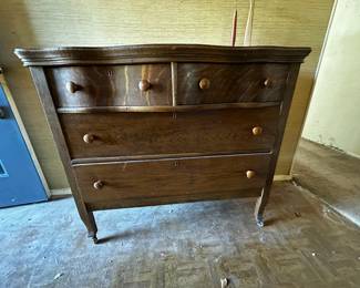 35 x 59.5 x 19.5 approx 1920's Antique solid wood dresser.  Accepting offers over 150. 