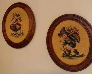 Vintage cross stitch wall decor